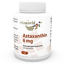 Vita World Astaxanthin 6mg 60 Vegetarian Capsules Antioxidants Made in Germany