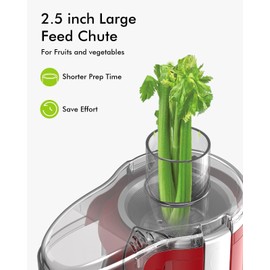 Juicer Machines, SiFENE Compact Centrifugal Juicer Extractor, Juice Maker for Vegetable and Fruit with 3-Speed Setting, Non-BPA, Easy to Clean (Red)