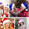 yayafunfun Christmas Hat with Glitter Sequins and Plush Edge for
