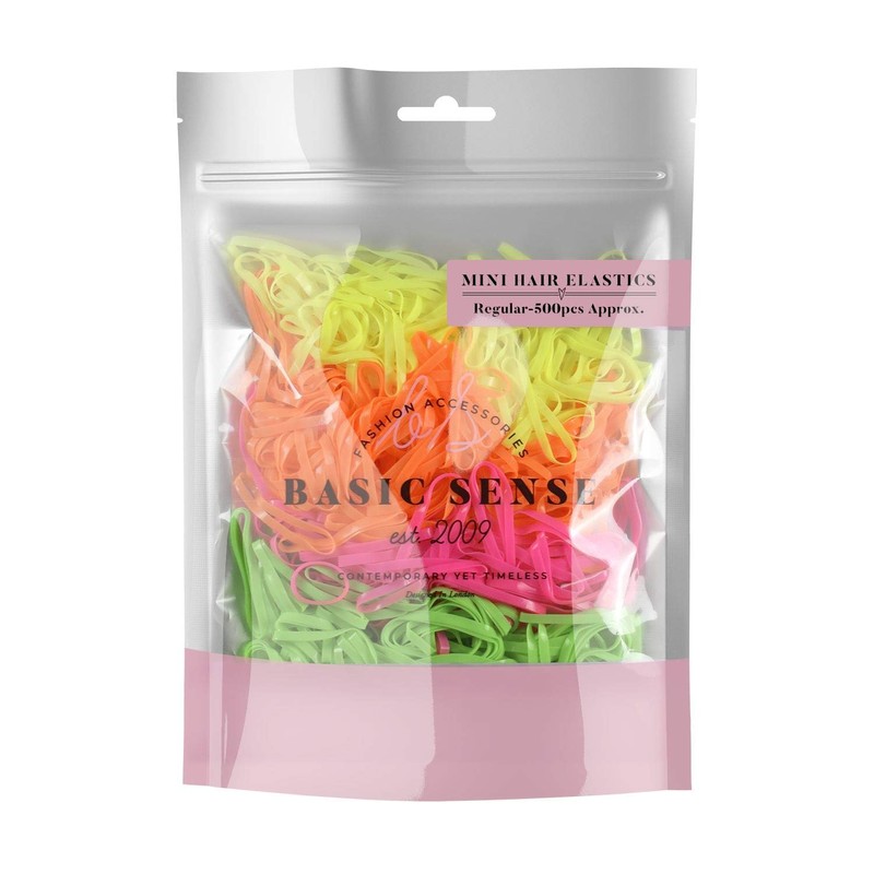 500 Multi Pack Essential Mini Hair Rubber Elastics for Kids