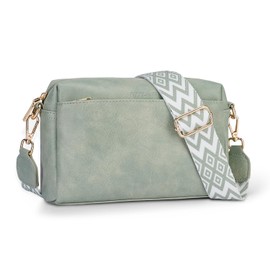 APHISON Small Crossbody Bags for Women, Triple Zip Vegan Leather Crossbody Purse Shoulder Handbags with Adjustable Strap