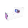 Clear Acrylic Tape Dispenser Desk Adhesive Tapes Dispensers Holder with Metallic Rainbow Tone 1" Metal Core for Office School Home Stationery Supplies (Clear & Rainbow Tone)