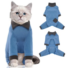 DENTRUN Cat Recovery Suit, Cat Onesie for Cats, Spa Recovery Suit for Women and Men, Surgical Cone Alternative Shirts for Cats, Cats Only