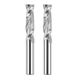 SpeTool 2PCS Up Cut Spiral Router Bits 1/2 Shank, Extra Long 4 Inch with 1/2 Inch Cutting Diamter, Carbide CNC Router Bits Set for Cutting Wood Mortises