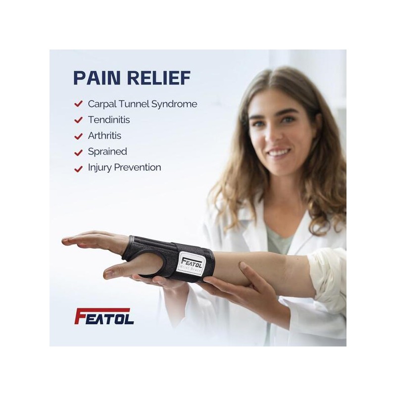 FEATOL 손목 부목 작업을 위한 FEATOL 2팩 터널 보호대 여성