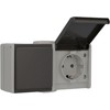 UNITEC Aquarius FR 45245L Socket 2-Way Surface-Mounted Loose Grey /
