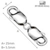 DIY925 Base Clasp Double Lobster Clasp 25 mm 925 Sterling