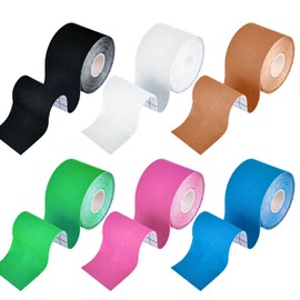 bssmmai 6 Rollen Kinesiotapes, Kinesiologie Tape, 5m x 5cm Tape Sport, Farbiges Kinesiology Tape
