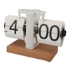 Flip Desk Clock Auto Mechanical Flip 12H AM PM Wood