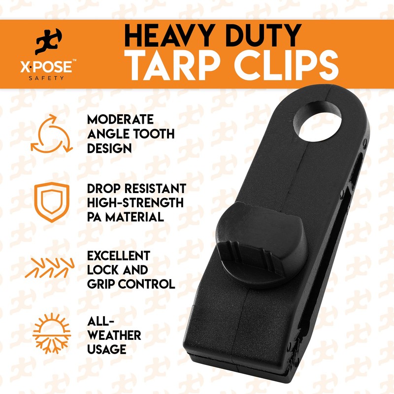 25 Pack Heavy Duty Reusable Tarp Clips - Use with