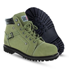 Safety Girl Steel Toe Boots for Women - Moss - 8.5M | Water Resistant Women's Fusion Work | Leather Work | Rugged Goodyear Welt Construction | Oil Resistant Outsoles & Cushioned Insoles
