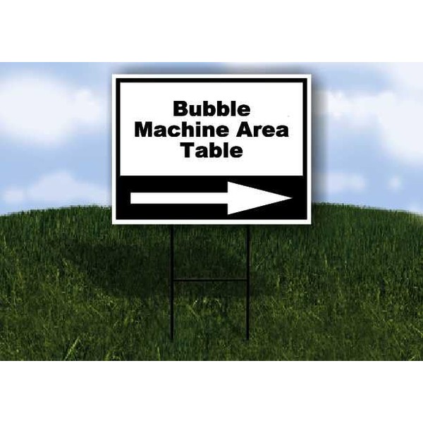 Bubble Machine Area Table Black White Right Arrow Single Sided