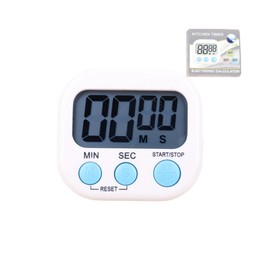 Multi-functional Digital Kitchen Timer - ABS material, loud alarm, large numbers, cooking timer, convenient storage, back with plastic magnetic heel stand (white)