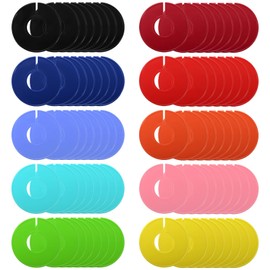 ZOOFOX 80 Pieces Closet Rack Dividers, Colored Blank Clothing Size Hanger Dividers, Round Closet Separators for Home Closet Cloth Store
