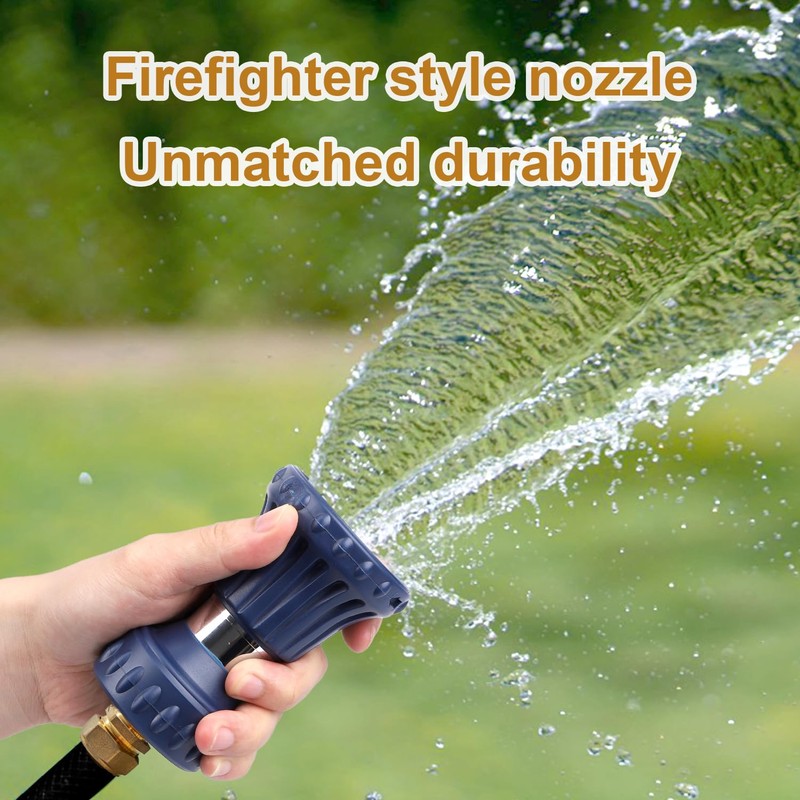 Heavy Duty Fire Water Nozzle, Blue Fireman Style Garden Hose