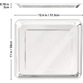 Stainless Steel Baking Tray Pan Compatible with Cuisinart Airfryer TOA-060 and TOA-065, Dishwasher Safe Mesh Air Fryer Basket Wire Rack Accessories Parts 2 SET