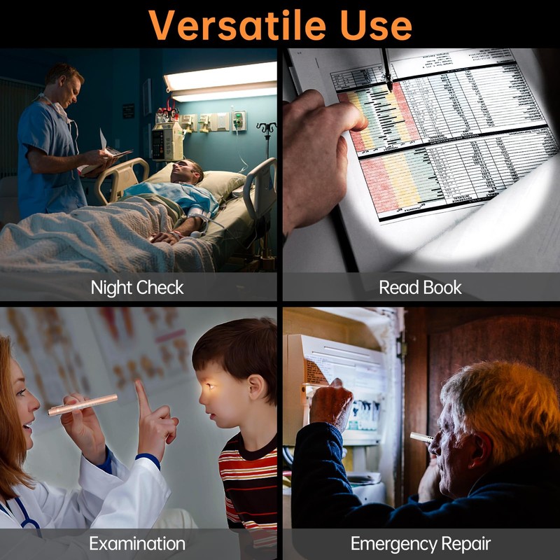 RISEMART 2-Pack Pen Light for Nurses – Medical Penlight with