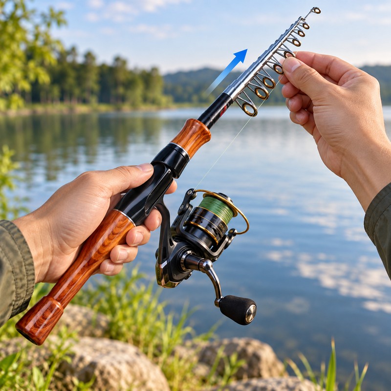 Telescopic Fishing Rod for Travel Fishing – 1.6M Carbon Spinning