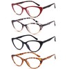 EYEURL 4-Pack Cat Eye Reading Glasses for Women Blue Light