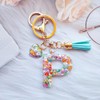 Colorful Initial Letter Keychains with Heart Charm and Tassel