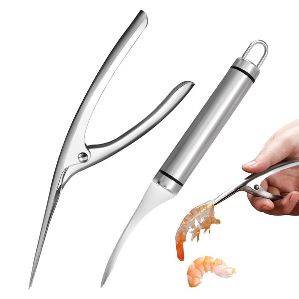 Éplucheur de Crevettes en Acier Inoxydable et Couteau à Crevettes à Décortiquer Rapidement Les Gadgets de Cuisine Sont Pratique Durables et Faciles à Utiliser Acier Épaissi