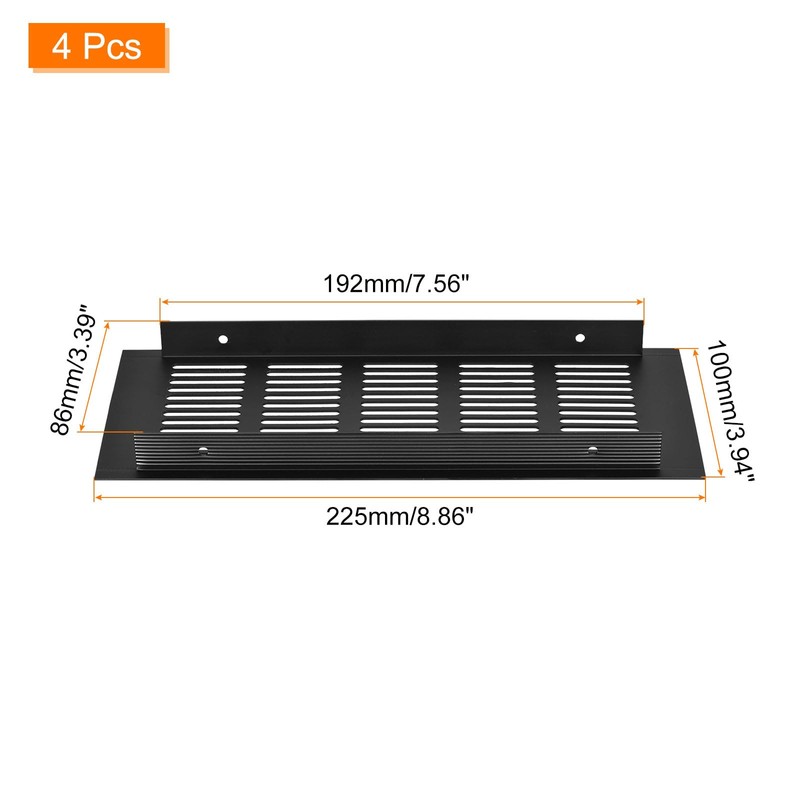 sourcing map 4pcs Rectangle Ventilation Grille Aluminum Alloy Mesh Air