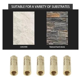 TRHDFW 20PCS M4 Drop in Anchors Brass Wall Anchor Expansion Bolt Sleeve Brass Plug Fastener Hardware for Anchoring into Concrete Solid Bricks