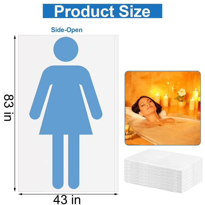 Okllen 100 Pack Disposable Plastic Sheeting for Body Wrap, Sauna
