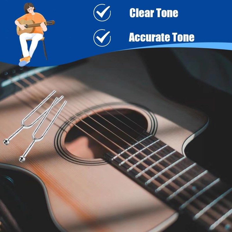 2 PCS A 440 Hz Tuning Fork Standard Tuner Tone