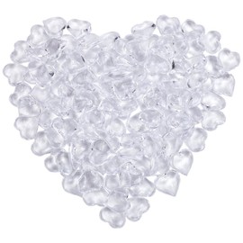 SOFPLATE 120Pcs Mini Resin Heart Clear Heart Gems Tiny Small Reusable No Hole Diamond Hearts Valentines Day Prop Table Scatters Bead Ornaments Fillers for Wedding Valentines Day Vase Filler Decoration