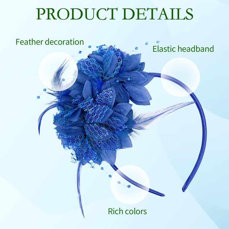 Cobalt Blue Fascinator | Retro Fascinators for Women | Flower