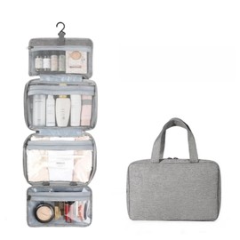 Glowza Toiletry Bags For Traveling Women Travel Size Toiletries Makeup Bag Mens Hanging Toiletry Travel Bag Toiletries Trip Kit Removable Pouch Bags, Grey