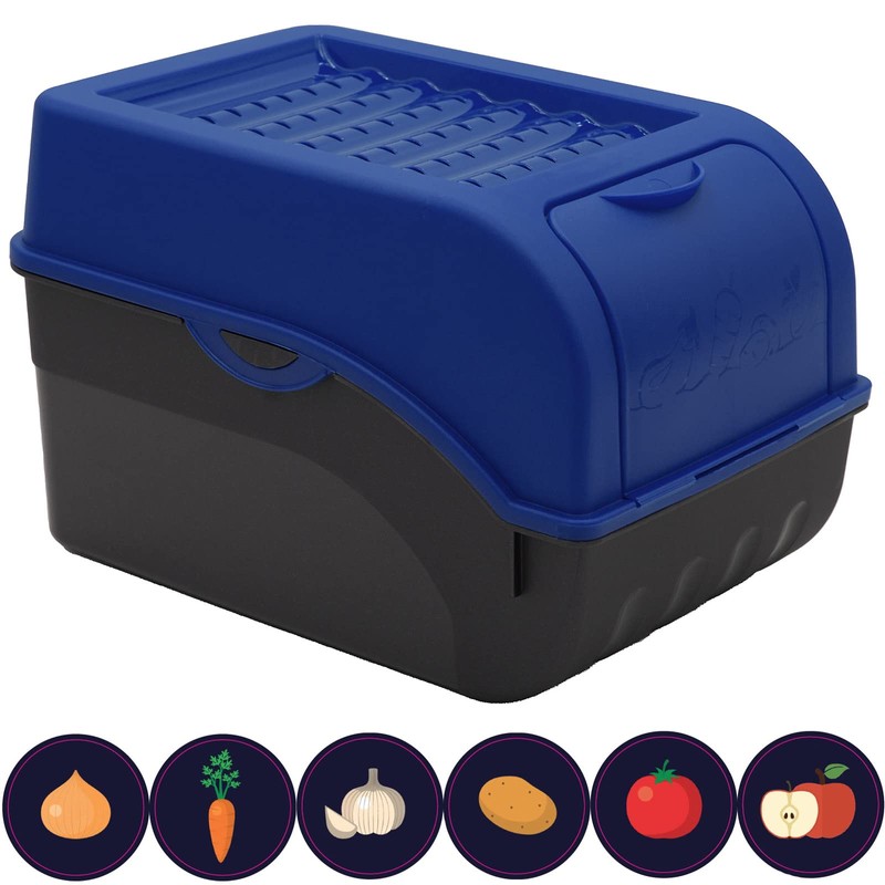 ARTECSIS Potato Storage Box, Dark Blue and White, Set of