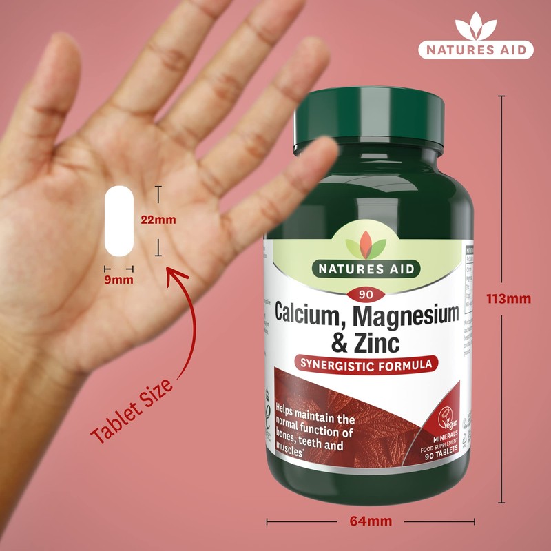 Natures Aid Calcium, Magnesium and Zinc, Maintain Normal Bones, Teeth