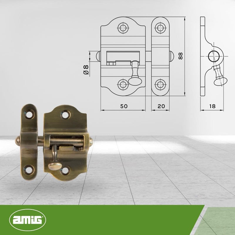 Amig – Türriegel – Modell 720 – Aus Messing –