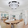 Finktonglan 16" Crystal Ceiling Light, Modern Crystal Chandeliers with Remote