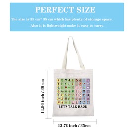 GJTIM Talk Back Tote Ca Canvas Tote Bag (Speech Therapist Gift)