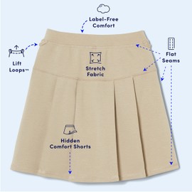 French Toast girls Adaptive Pleated Ponte Scooter Skirt, Khaki, X-Small US