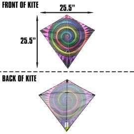 X-Kites 25" ColorMax Nylon Kite w/Line, Winder, & Skytails Fiberglass - Swirls
