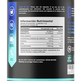 NAC N Acetil Cisteína de 180 Cápsulas 500 mg. Ingredientes naturales. N-Acetyl Cysteine B Life