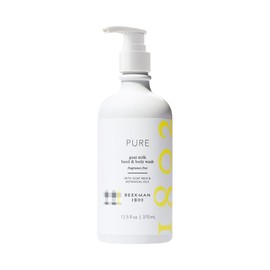 Beekman 1802 Goat Milk Hand Wash, Pure - Fragrance Free - 12.5 oz - Cleanses, Softens & Nourishes Skin - Rinses Away Impurities - Good for Sensitive Skin - Cruelty Free - Ready For Use, Pump Inserted