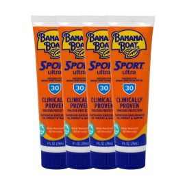Banana Boat Sport Performance Sunscreen Lotion, SPF 30 1 oz (29 g) (Pack of 4)