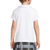Lands' End School Uniform Girls Short Sleeve Ruffle Collar Knit