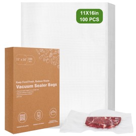 [2025 Upgraded] Moretoes 100pcs Vacuum Sealer Bags, Food Saver Bags Gallon 11" x 16", BPA Free, Pre-cut Commercial Grade Vac Bags for Food Storage, Meal Prep or Sous Vide