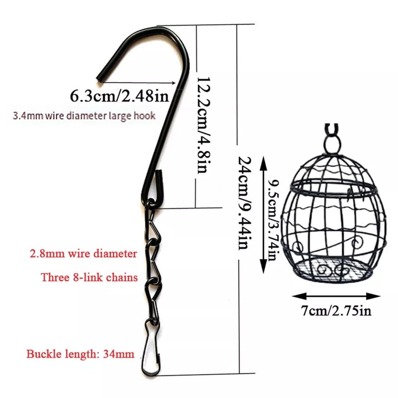 AIMALL Outdoor Hanging Bird Feeder 9.44"x3.74" Iron Wire Spring Birdcage