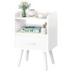 Yoobure Yoobure Night Stand with Drawer, Modern Nightstand, Bedside Tables, Mid Century Nightstands with Open Storage Shelf, Wood Bedside Table, Small Night Stands for Bedrooms, 2-Tier Night Table