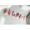 Pink Cheek Gras Cat Nail Tips - Short Oval /