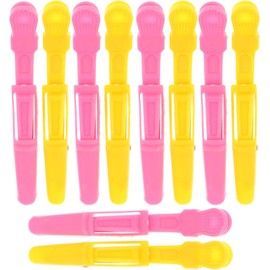 10 Piezas Pinzas de Cocodrilo Cabello de Plástico, Herramienta Colores Aleatorios, Fácil Apertura, Sujeción Firme sin Marcas ni Tirones Color Aleatorio