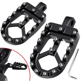 Benlari Wide Foot Pegs Stainless Steel Mount, 360° Adjustable Motocycle Footpegs Fit for Harley Davidson Dyna 1993-2017 Fatboy 1990-2017 Iron 883 Street Bob Sportster MX Chopper Bobber Style (Black)