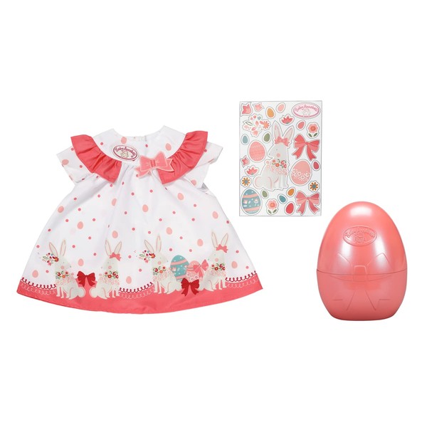 Baby Annabell Zapf Creation Easter Dress in Pink and White